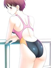Anime femmes on one-chunk bikinis