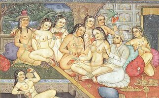 Painting - Drawn Ero and Porn Art 1 - Indian Miniatures Mughal Period - ZB Porn