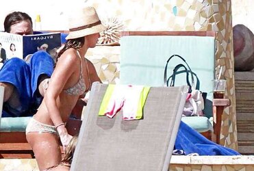 Jessica Alba wearing a bathing suit in Los Cabos