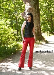 Female Victoria Valente - leather pants outdoor