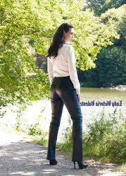 Female Victoria Valente - leather pants outdoor