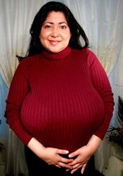 Fat boobs, taut sweater