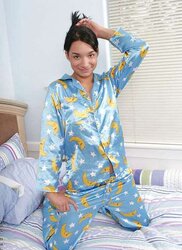 Blue Satin Pyjamas