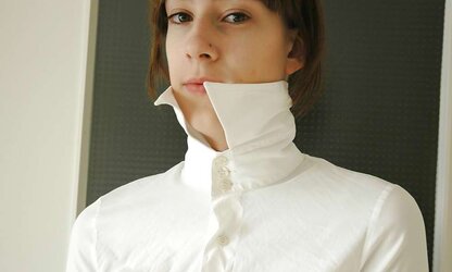 Totally buttoned half-top dog collar up my dearest fetish