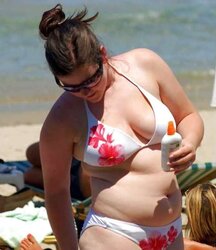 Bikini swimsuit hooter-sling plumper mature clad teenager ample orbs