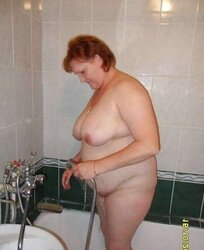 Granny nude in the shower 1.