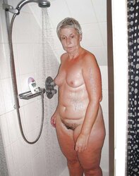 Granny nude in the shower 1.