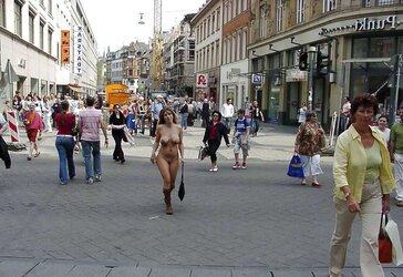 Naked in Wiesbaden streets Germany