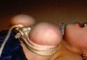 FRESH meatpipe gasping fake penis oral jobs with trussed knockers