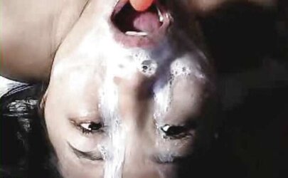 Bangkok teenager sloppy face faux-cock display on webcam