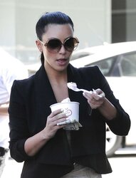 Kim Kardashian cleavy in ebony headed to Katsuya Restaurant