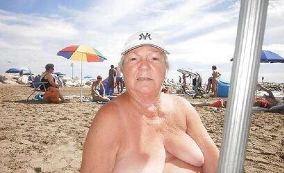 Nude grannies on beach