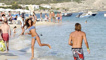 Federica Nargi bathing suit candids in Formentera Spain