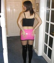Spandex and leather skirts, leggings