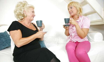Grandmother and youthful woman ideal girly-girl couple PART