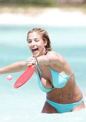 Gemma Atkinson Swimsuit Candids at the Beach in Caribbean