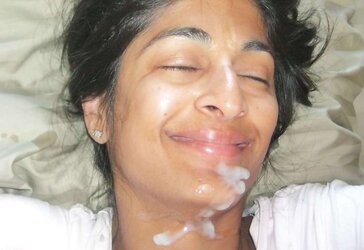 Indian wifey facial cumshot