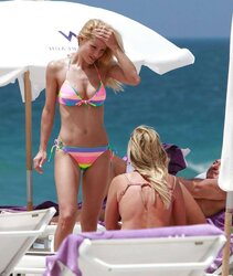 Michelle Hunziker in Swimsuit in Miami Beach