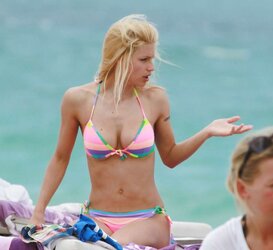 Michelle Hunziker in Swimsuit in Miami Beach