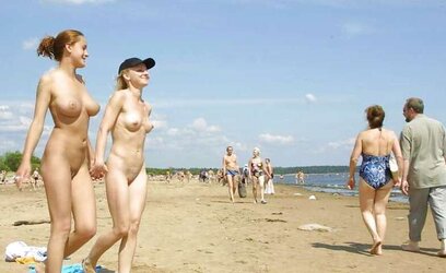 Nude on public beach