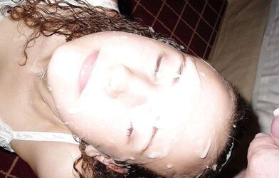 Ginormous jizz fountains on her face