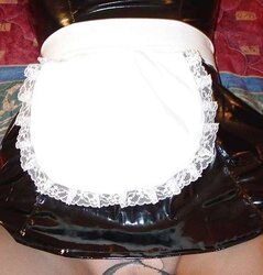 Inexperienced mature in thorned stockings clad as maid