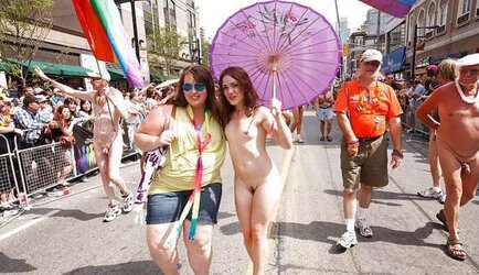 Totally nude gal at pride in toronto
