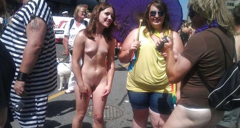 Totally nude gal at pride in toronto