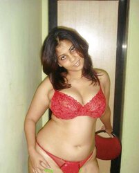 Desi Big-Chested Chicks-Ample Donk in Crimson Hooter-Sling Thong