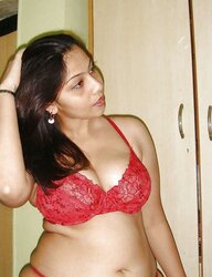 Desi Big-Chested Chicks-Ample Donk in Crimson Hooter-Sling Thong