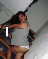 Latina mom displays off her g-string and cooch