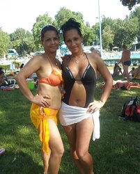 Mom and not her daughter in bathing suit