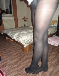 Nylon and high-heeled slippers