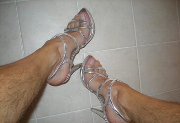 Silver sandals and ....