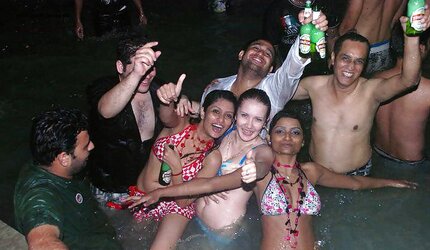 Indian Damsels at Pool Soiree