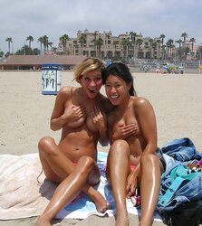 Toppless Beach Teenagers