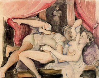 Painted Ero and Porn Art trio - Balthus