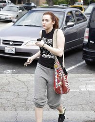Miley Cyrus going to a gym in Toluca Lake