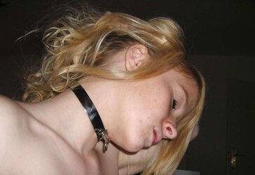 Katie in her dog collar