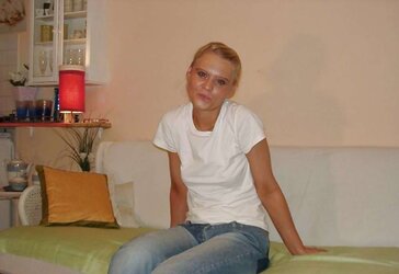 Blonde inexperienced woman playing with herself
