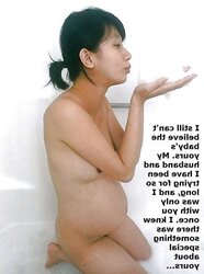 Pregnant Asian Captions