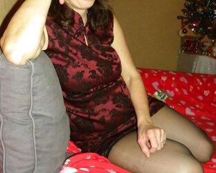 My wifey clad for christmas