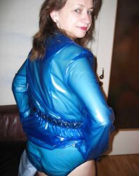 Wifey in PVC Jacket and popper trousers