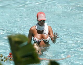 Gemma Atkinson Swimsuit Candids at Pool in Miami