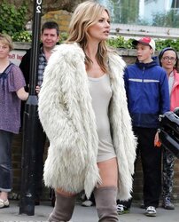 Kate Moss Observe-Through T-Shirt and Upskirt Filming in London