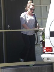 Hilary Duff - leaving a parlor in Studio City