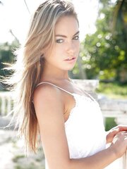 Beautiful chick in white sundress